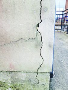 Visible cracks on a house in Donegal - picture from Mica Action Group